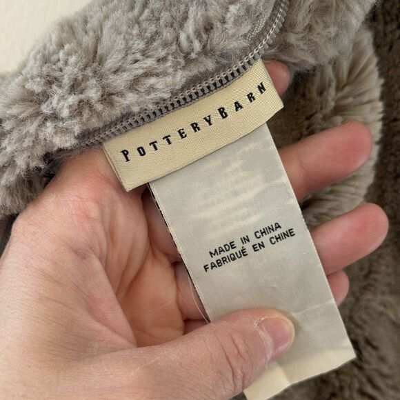 Pottery Barn Throw Pillow Cover Faux Fur 12 X 24 Gray Rectangle Pillow Case - Picture 3 of 5